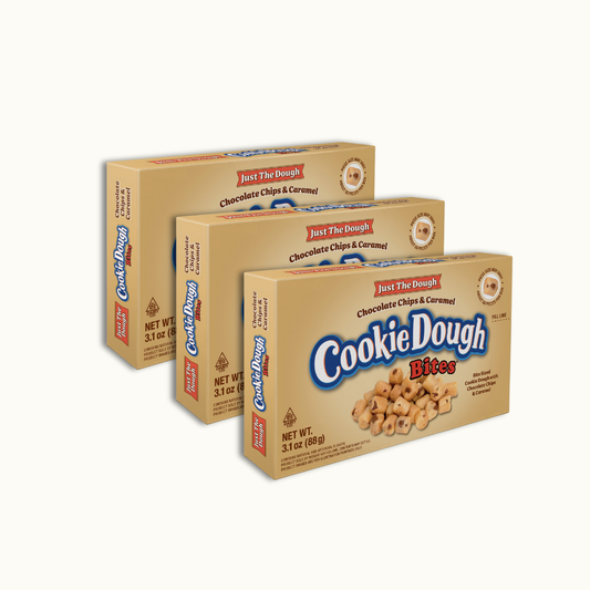Just the Dough - Chocolate Chips & Caramel - Cookie Dough Bites - 3.1oz box - Crunch n Crave