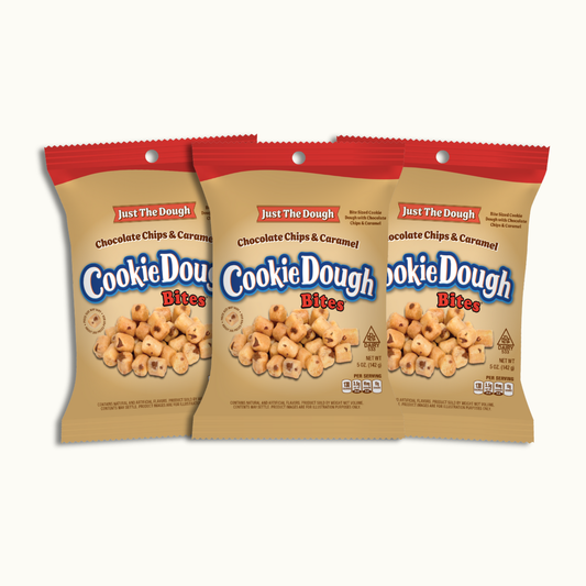 Just the Dough - Chocolate Chips & Caramel - Cookie Dough Bites - 5oz peg bag - Crunch n Crave
