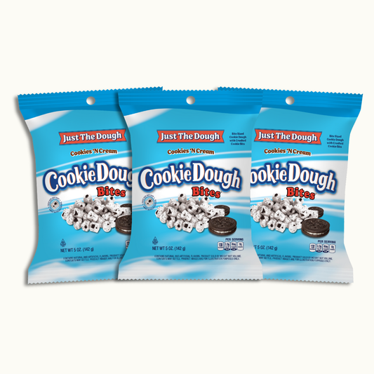 Just the Dough - Cookies n Cream - Cookie Dough Bites - 5oz peg bag - Crunch n Crave