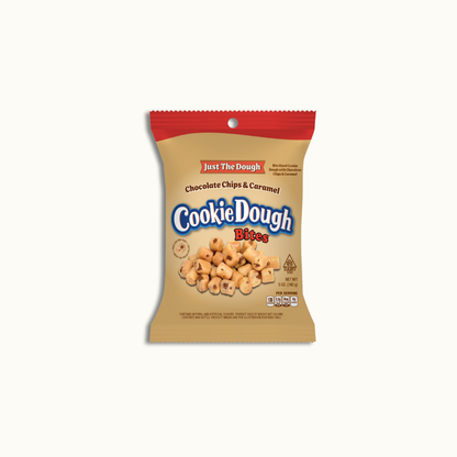Just the Dough - Chocolate Chips & Caramel - Cookie dough Bites - 5oz peg bag - Crunch n Crave 