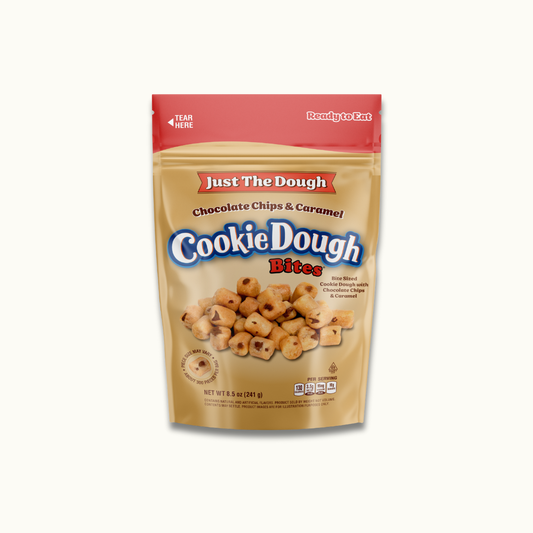 Just the Dough - Chocolate Chips & Caramel - Cookie Dough Bites - 8.5oz bag - Crunch n Crave 