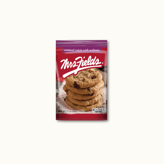 Oatmeal Raisin with Walnuts - Mrs. Fields - 2.1oz - Single Serve -Crunch n Crave